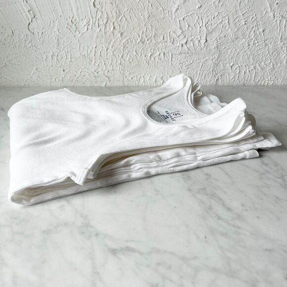 George A-Shirt T-Shirts 6-Pack White Cotton Tank Undershirts - Men's S/CH 34-36 - Picture 4 of 5